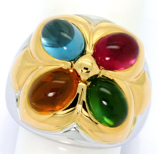 Foto 2 - Bulgari Ring Petalo Colour Gemstones Gelbgold-Weißgold, R4788