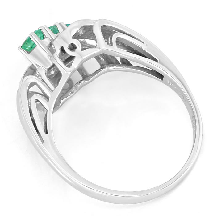 Foto 3 - Herrlicher Smaragde-Diamanten-Weißgold-Ring, S5736